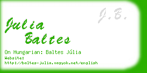 julia baltes business card